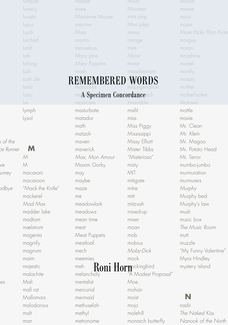 Remembered Words, A Specimen Concordance